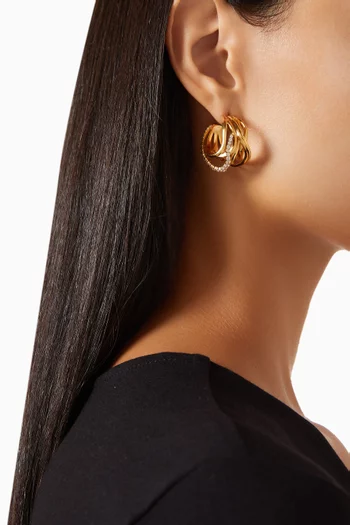 Multi Wave Hoop Earrings in 18kt Gold-plated Brass