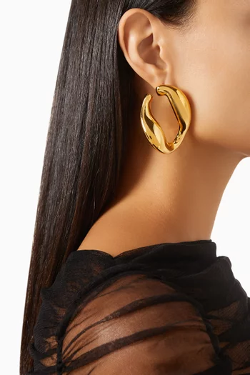 Chunky Chain Hoop Earrings in 22kt Gold-plated Bronze