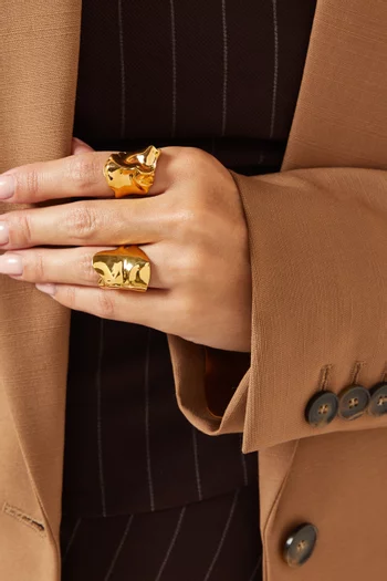Flow Combination Rings in 22kt Gold-plated Bronze