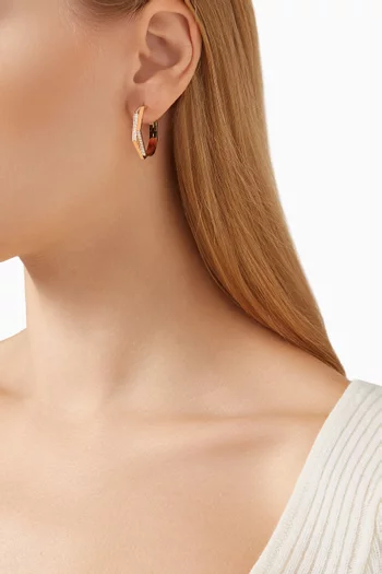 Antifer 2 Rows Diamond Single Earring in 18kt Rose Gold