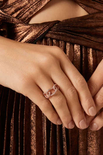 Chain Link Ring in Rose Gold-plated Sterling Silver