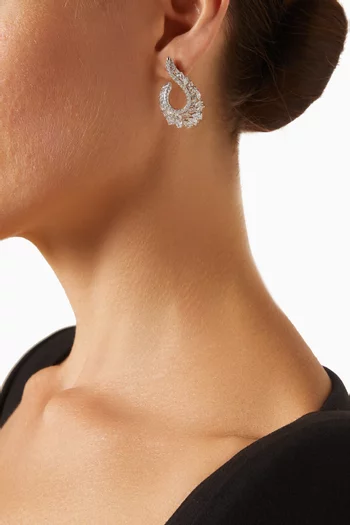 Crystal Stud Earrings in Sterling Silver