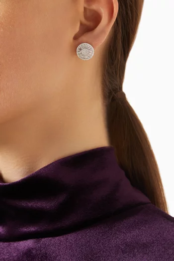 Stone Stud Earrings in Sterling Silver