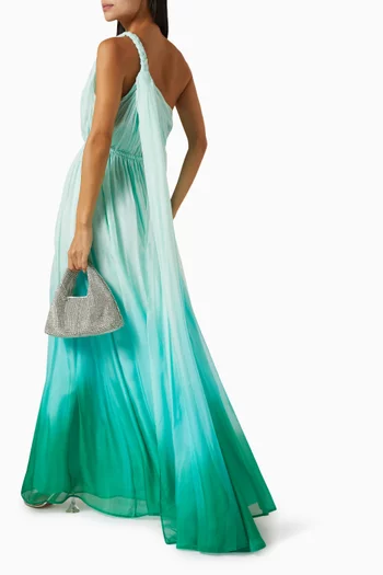 Adriana One-shoulder Maxi Dress in Silk Blend