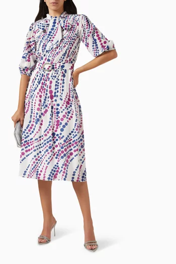 Kendall Printed Midi Dress in Silk