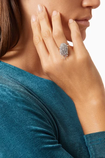 Pompom Diamond Ring in 18kt White Gold