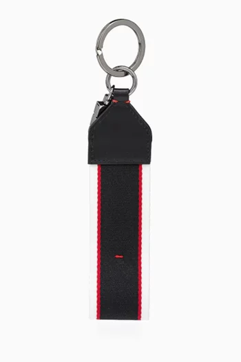 F.A.V. Key Ring in Calf Leather & Fabric