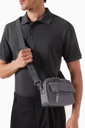 Zip n Flap Backpack in Monogram Jacquard