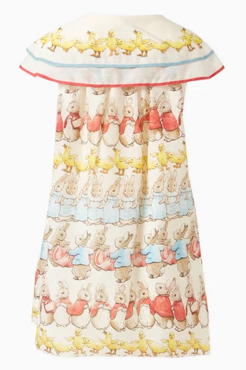 x Peter Rabbit™ Printed Mini Dress in Cotton Silk Chiffon