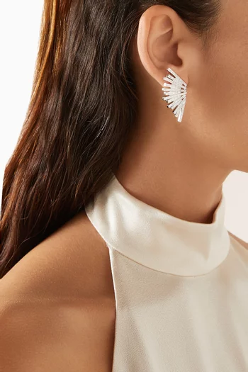 Galaxy Diamond Earrings in 18kt White Gold