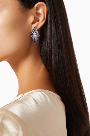 Galaxy Blue Sapphire Earrings in 18kt White Gold