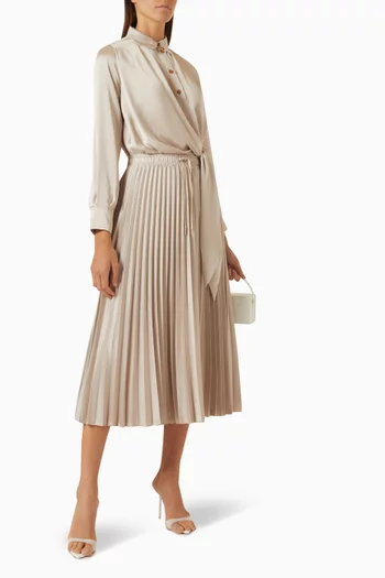 Immune Pleated Skirt in Satin