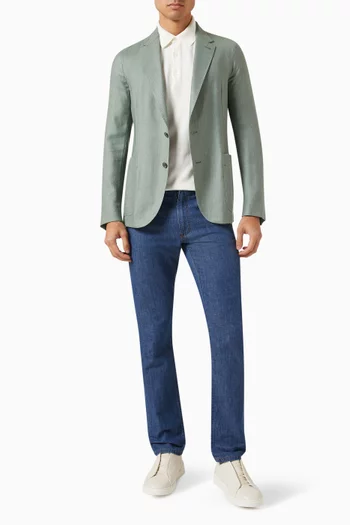 Shirt Jacket in Cashmere Silk & Linen-blend