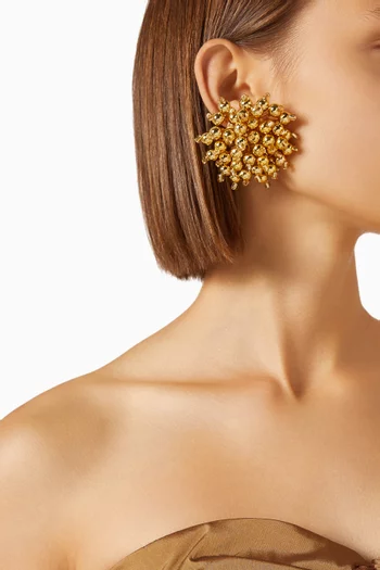 Pissenlit Clip Earrings in Gold-plated Brass