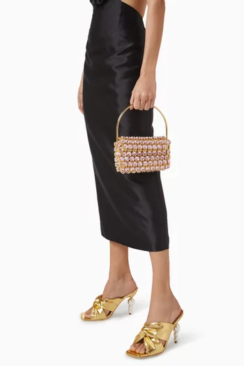 Clochette Nuances Baguette Bag in Gold-plated Brass & Crystals