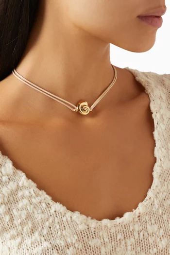 Charm Thread Necklace in Gold-plated Brass