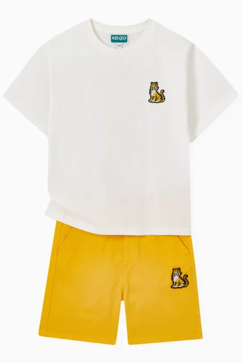 Kotora Tiger Logo T-shirt in Cotton Jersey