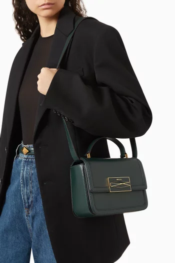 Diamond Top-handle Bag in Leather