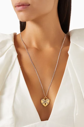 Love Lock Necklace in 24kt Gold-plated Sterling Silver