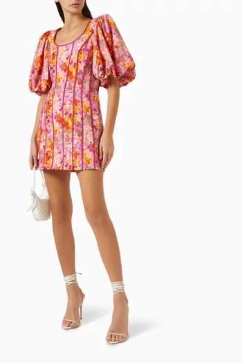 Hansley Mini Dress in Viscose Linen-blend