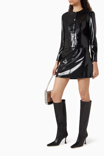 Crop Jacket in Patent Faux Leather