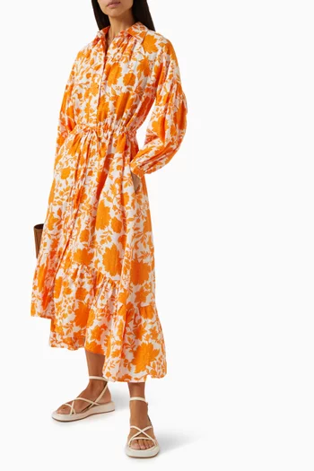 Embeth Floral-print Dress in Linen