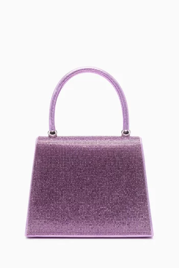Top-handle Bag in Crystal-embellish PU