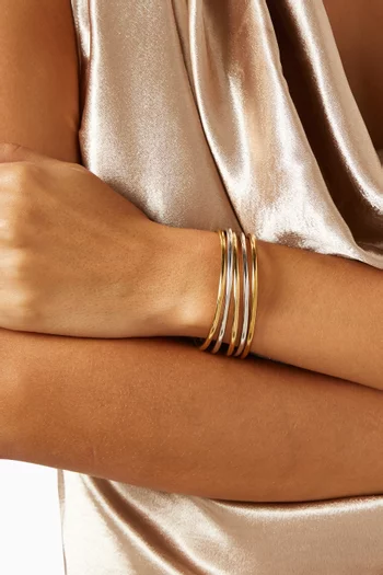 Dane Two-tone Bangle Set in Rhodium & Gold ion-plated Steel