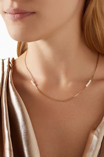 Delphine Freshwater Pearl Necklace in 14kt Gold-plated Brass