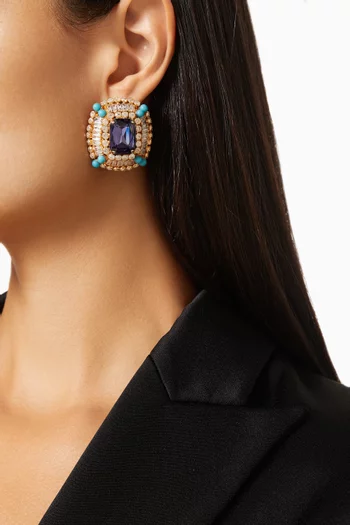 Maya Stud Earrings in Gold-plated Brass