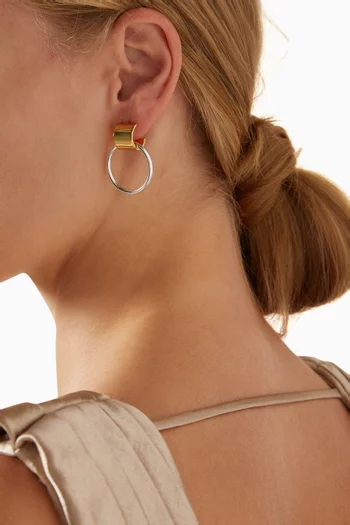 Fave Two-tone Knocker Earrings in 14kt Gold-plated Brass