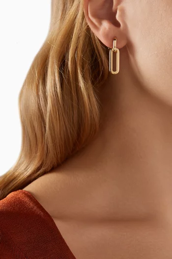 Teeni Link Huggie Earrings in Gold-tone Brass