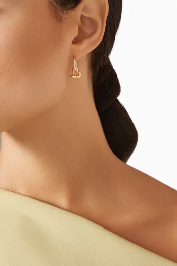 Lotte Open Heart Chunky Earrings in 18kt Gold-plated Metal