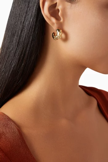 Harla Chunky Open Hoop Earrings in 18kt Gold-plated Metal