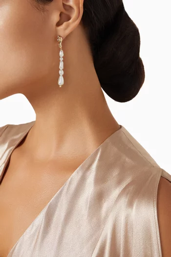 Eclo Pearl Drop Earrings in 18kt Gold-plated Metal