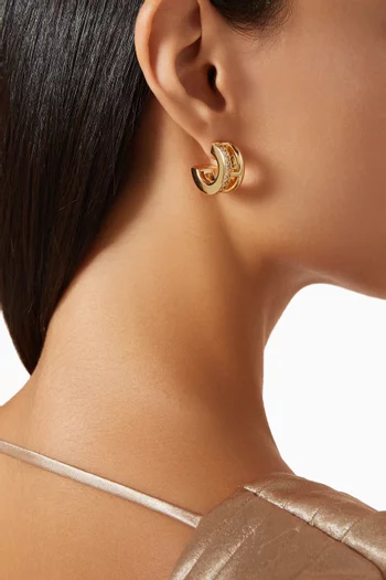 Manore Pavé Hoop Earrings in 18kt Gold-plated Metal