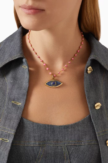 Margot Evil-eye Pendant Necklace in Gold-plated Brass