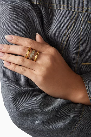 Iman Crystal-embellished Ring in Gold-plated Brass