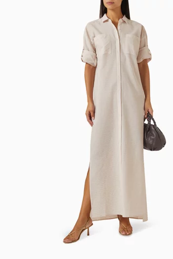 Mika Maxi Dress in Textured-cotton