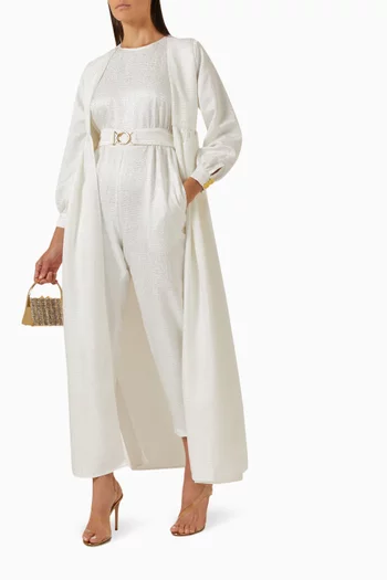 Cape-style Belted Jumpsuit