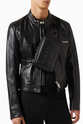 Logo-embossed Belt Bag in Leather