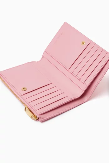 Medium Bi-fold Zip Wallet in Intrecciato Nappa
