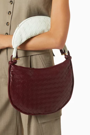 Medium Gemelli Shoulder Bag in Intrecciato Leather
