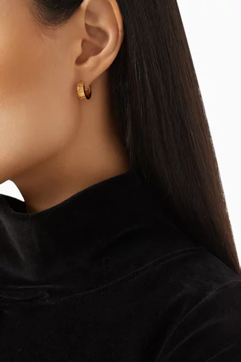 Mini Logo Hoop Earrings in Gold-tone Sterling Silver