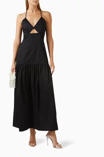 Marilla Cut-out Maxi Dress in Cotton