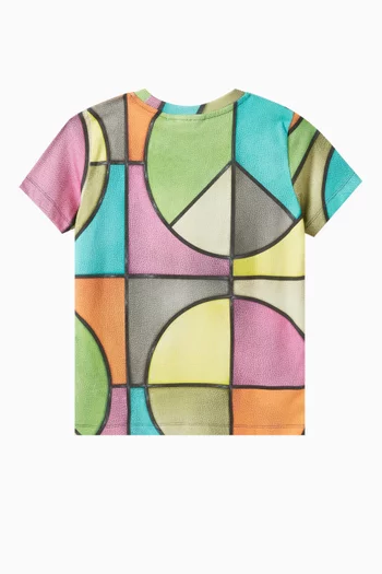 Record-print T-shirt in Cotton