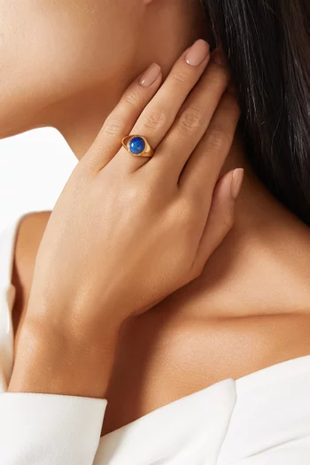 Juliette Lapis Lazuli Ring in 18kt Gold-plated Metal
