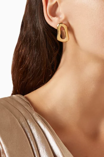 Leona Irregular Hoop Earrings in 18kt Gold-plated Bronze