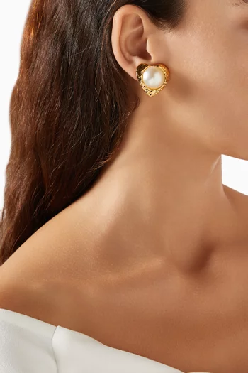 Eva Clip-on Earrings in 18kt Gold-plated Bronze