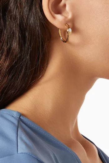 Ivy Lapis Lazuli Hoop Earrings in 18kt Gold-plated Bronze